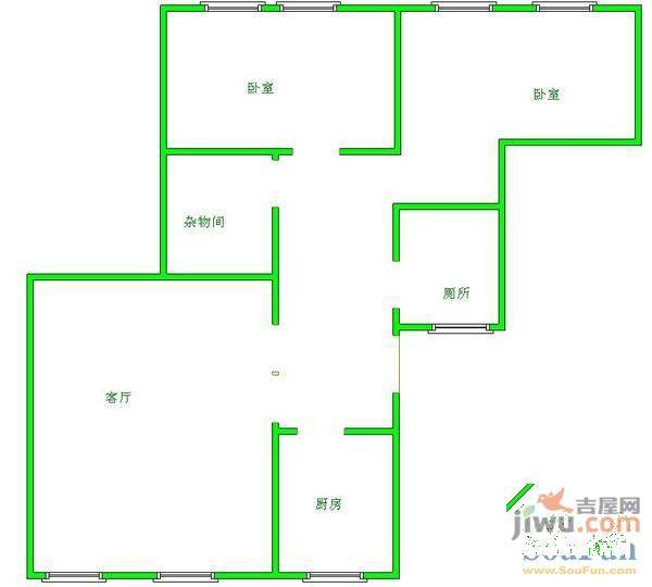 麒龙家园3室1厅1卫117㎡户型图