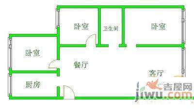 麒龙家园3室1厅1卫117㎡户型图