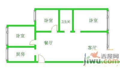 麒龙家园3室1厅1卫117㎡户型图