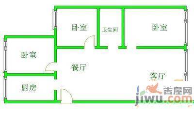 麒龙家园3室1厅1卫117㎡户型图