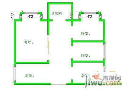 嘉禾路商住楼4室2厅2卫153㎡户型图