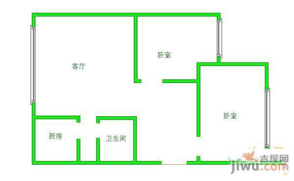 碧玉园2室2厅1卫85㎡户型图