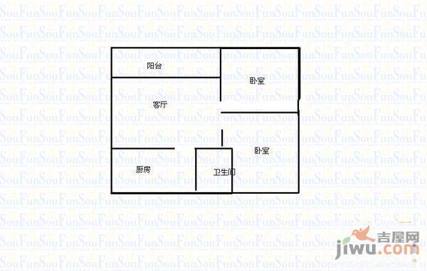 永红小区2室1厅1卫61㎡户型图