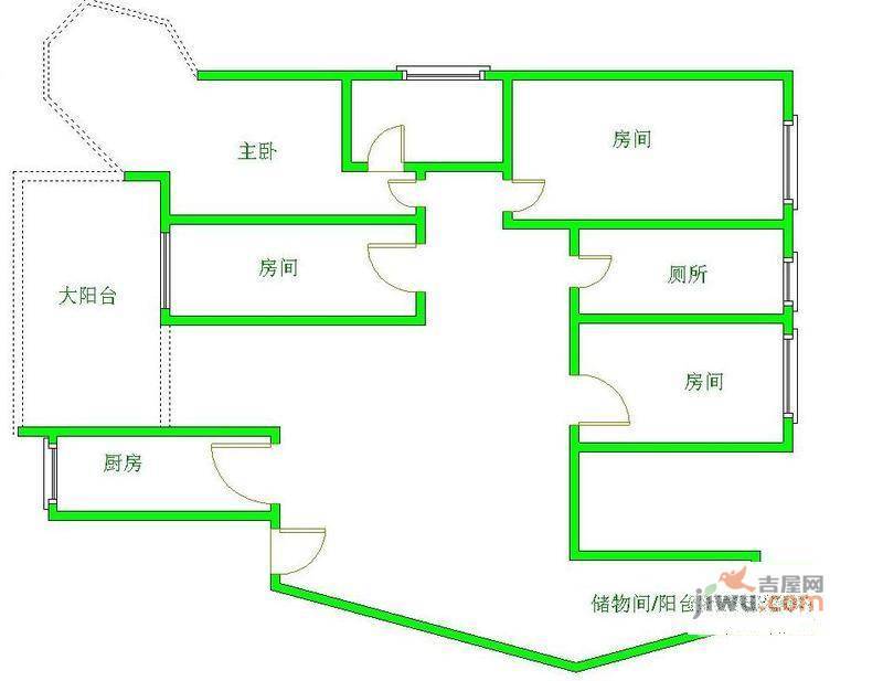 商房高第3室2厅1卫户型图