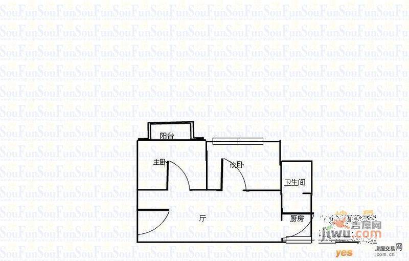 榕贵大厦2室1厅1卫户型图