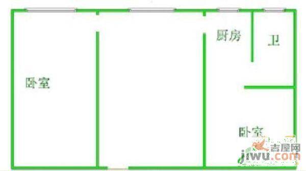 大营坡汪家湾2室1厅1卫65㎡户型图