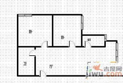 大营坡汪家湾2室1厅1卫65㎡户型图