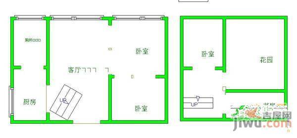 延安小区2室1厅1卫52㎡户型图