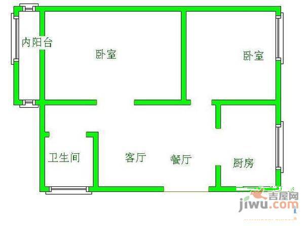 华联宅吉花园2室1厅1卫81㎡户型图