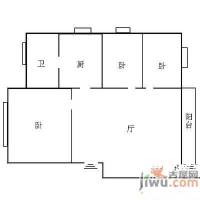 银盘鑫苑3室2厅1卫108㎡户型图