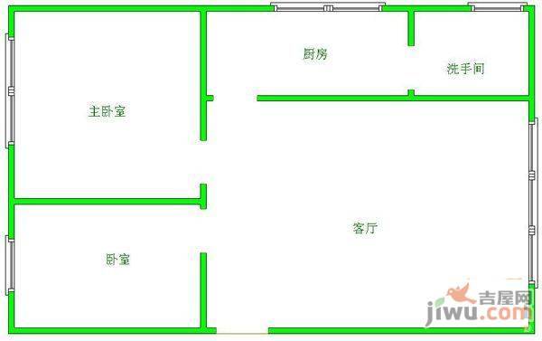 书香门第2室1厅1卫75㎡户型图