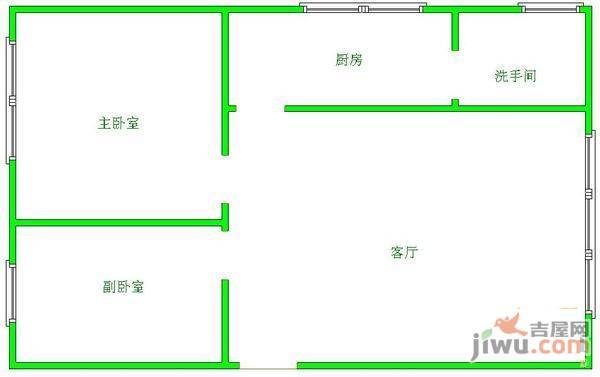 书香门第2室1厅1卫75㎡户型图