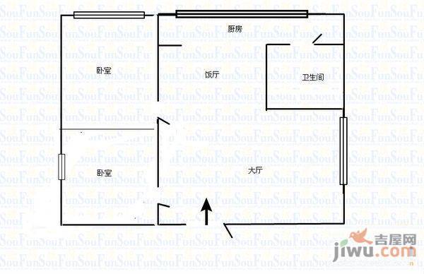 智诚大厦2室2厅1卫94㎡户型图