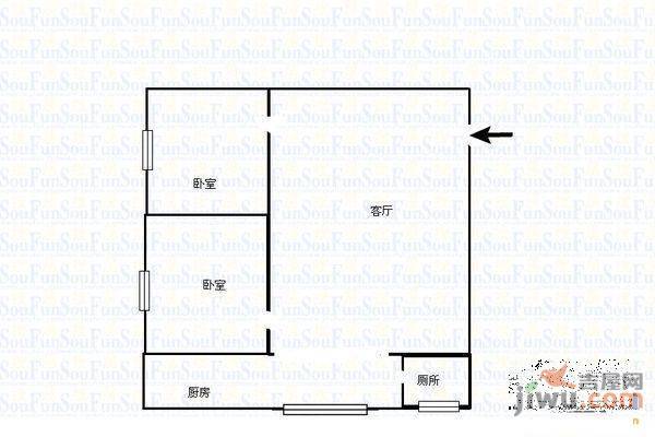 智诚大厦2室2厅1卫94㎡户型图