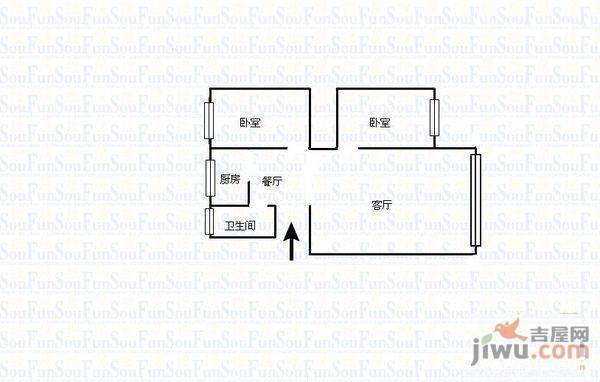 智诚大厦2室2厅1卫94㎡户型图