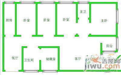 翡翠大厦4室2厅2卫181㎡户型图