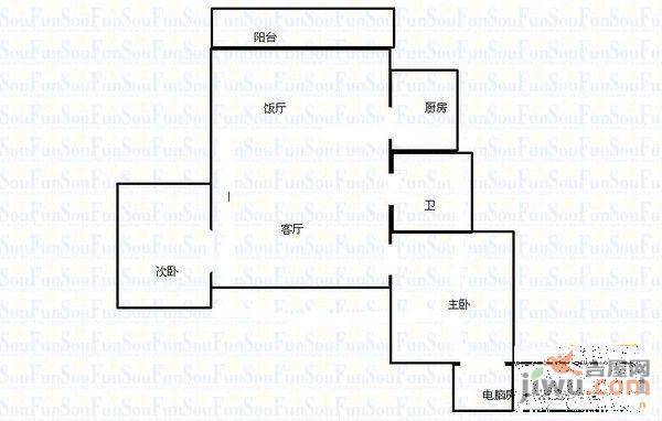 朗晴居2室1厅1卫户型图