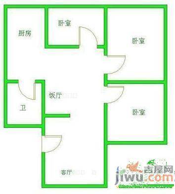 新添润丰园2室1厅1卫45㎡户型图