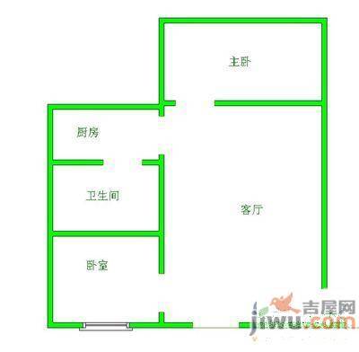 新添润丰园2室1厅1卫45㎡户型图