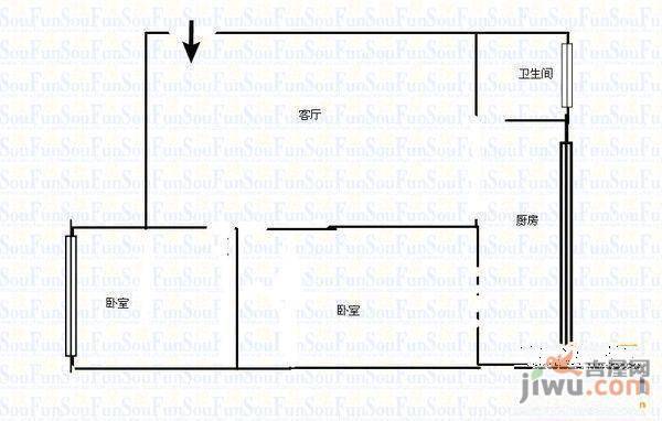 永乐小区2室1厅1卫60㎡户型图