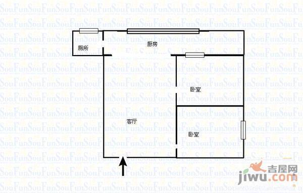 永乐小区2室1厅1卫60㎡户型图