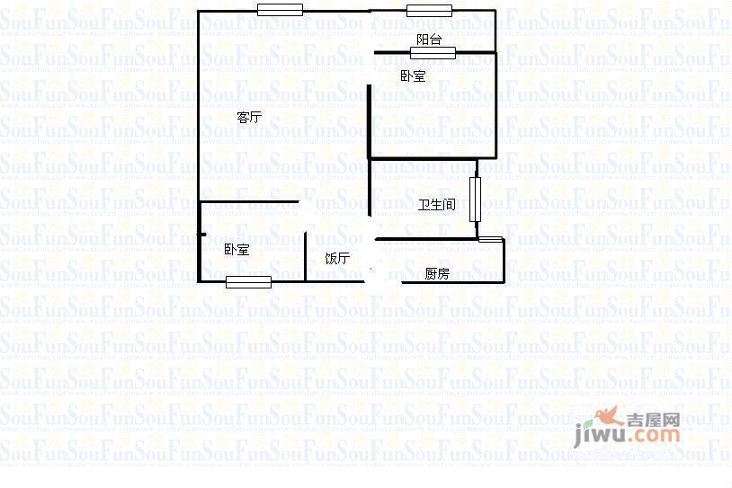 枫林小区3室1厅2卫户型图