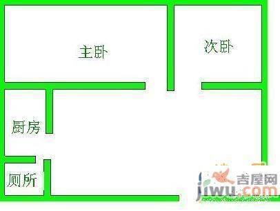 虎门巷小区2室1厅1卫52㎡户型图