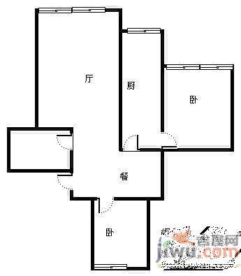 麒龙花园3室2厅2卫103㎡户型图