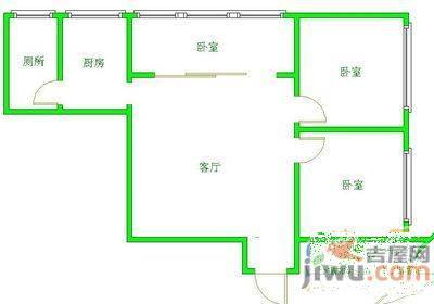 麒龙花园3室2厅2卫103㎡户型图