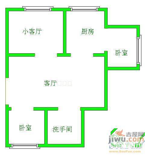 麒龙花园3室2厅2卫103㎡户型图