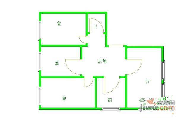 麒龙花园3室2厅2卫103㎡户型图