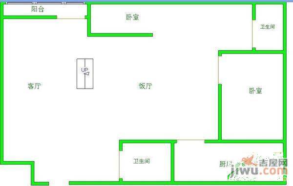 海发紫林苑2室2厅1卫111㎡户型图