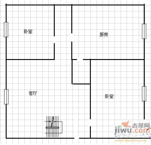 康瑞苑2室1厅1卫91㎡户型图