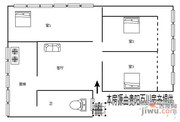 安云路小区3室2厅2卫139㎡户型图