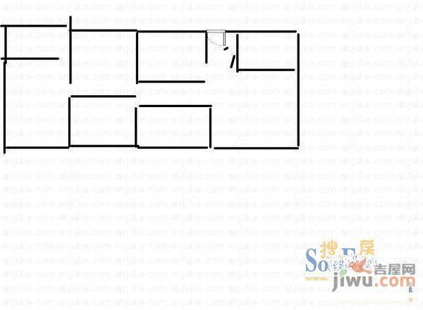 天富公寓1室1厅1卫户型图