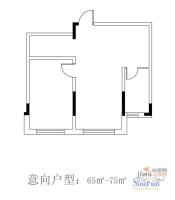 天富公寓1室1厅1卫户型图