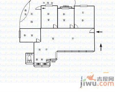 栖霞警苑3室2厅2卫125㎡户型图