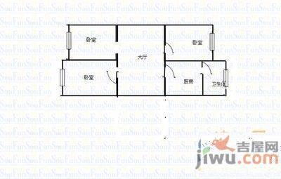 栖霞警苑3室2厅2卫125㎡户型图