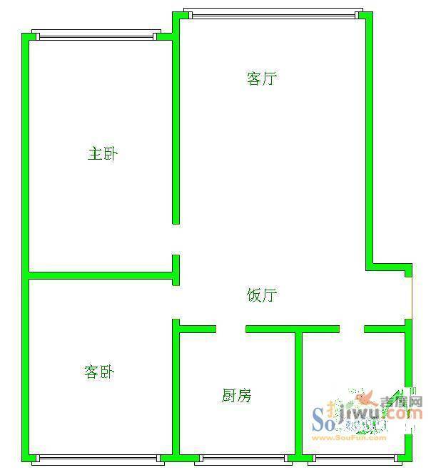 紫林庵小区2室2厅1卫户型图