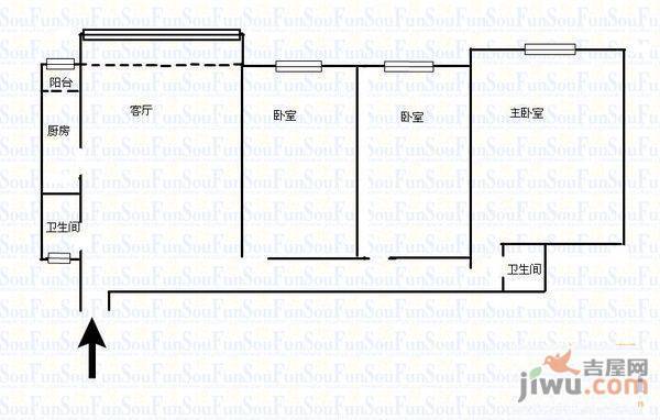 观水馨园3室2厅1卫户型图