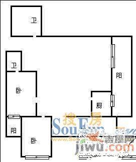 观水馨园3室2厅1卫户型图