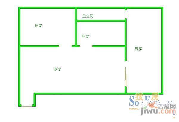 三桥东方新苑2室2厅1卫户型图