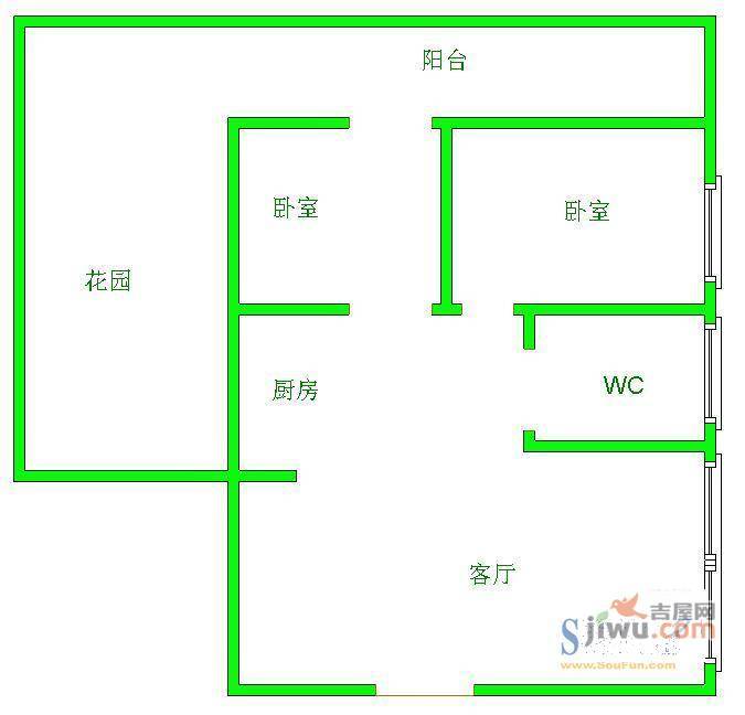 兴隆城市花园卧龙居4室2厅2卫户型图