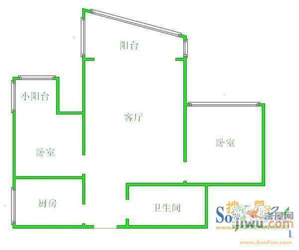 都村园3室1厅2卫户型图