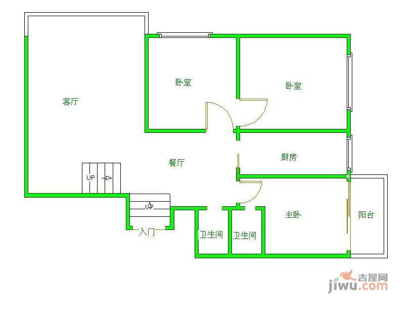 黔龙大厦0室3厅2卫户型图