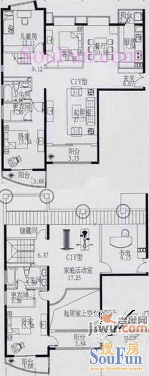 碧水云天5室5厅2卫户型图