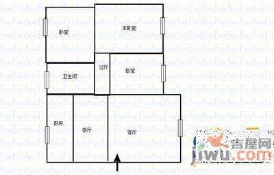 华联宅吉花园2室1厅1卫81㎡户型图