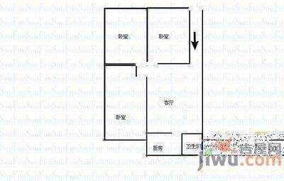 华联宅吉花园2室1厅1卫81㎡户型图