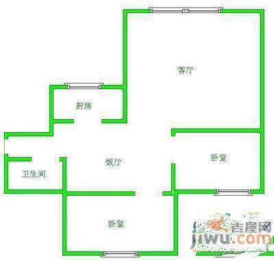 华联宅吉花园2室1厅1卫81㎡户型图