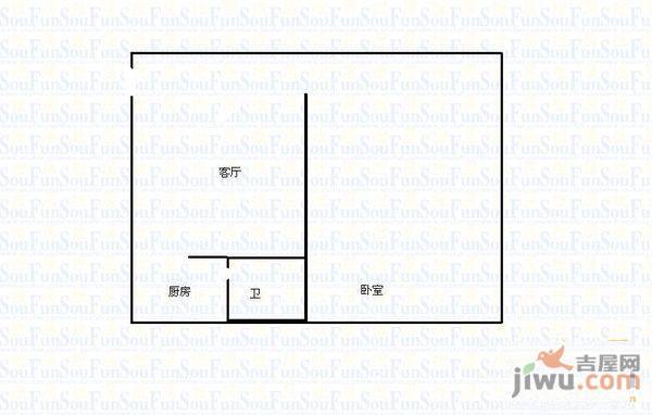 开磷宅吉花园3室1厅1卫户型图